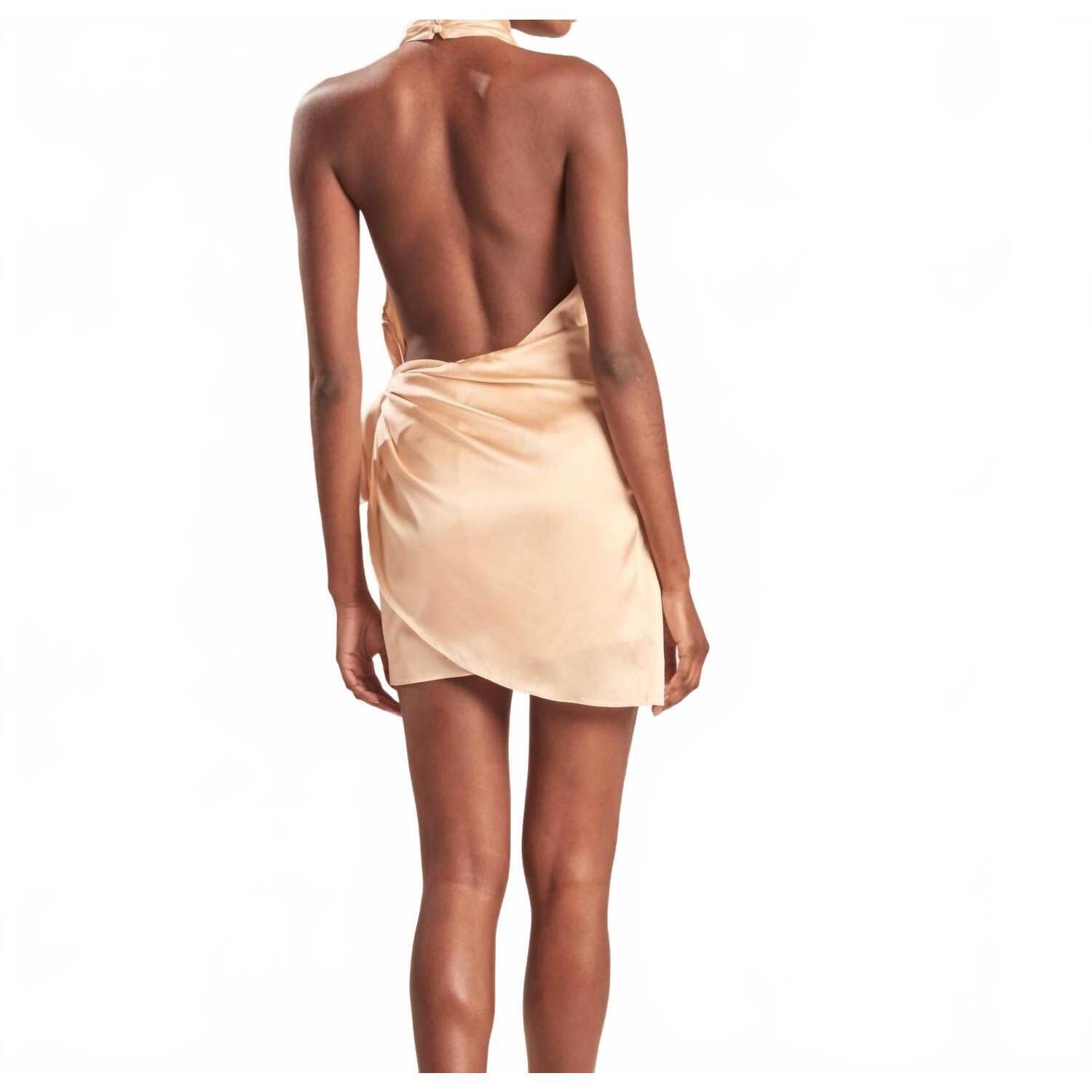 New Aiifos Alexandra Silk Mini Dress In Blush — image 2 of 2